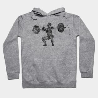 Weightlifter man black and white Hoodie